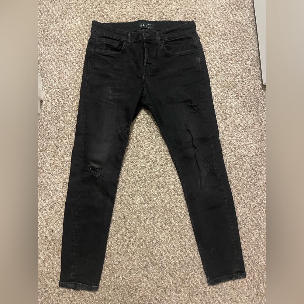 Zara Skinny Jeans. Black. Waits 30. Used.